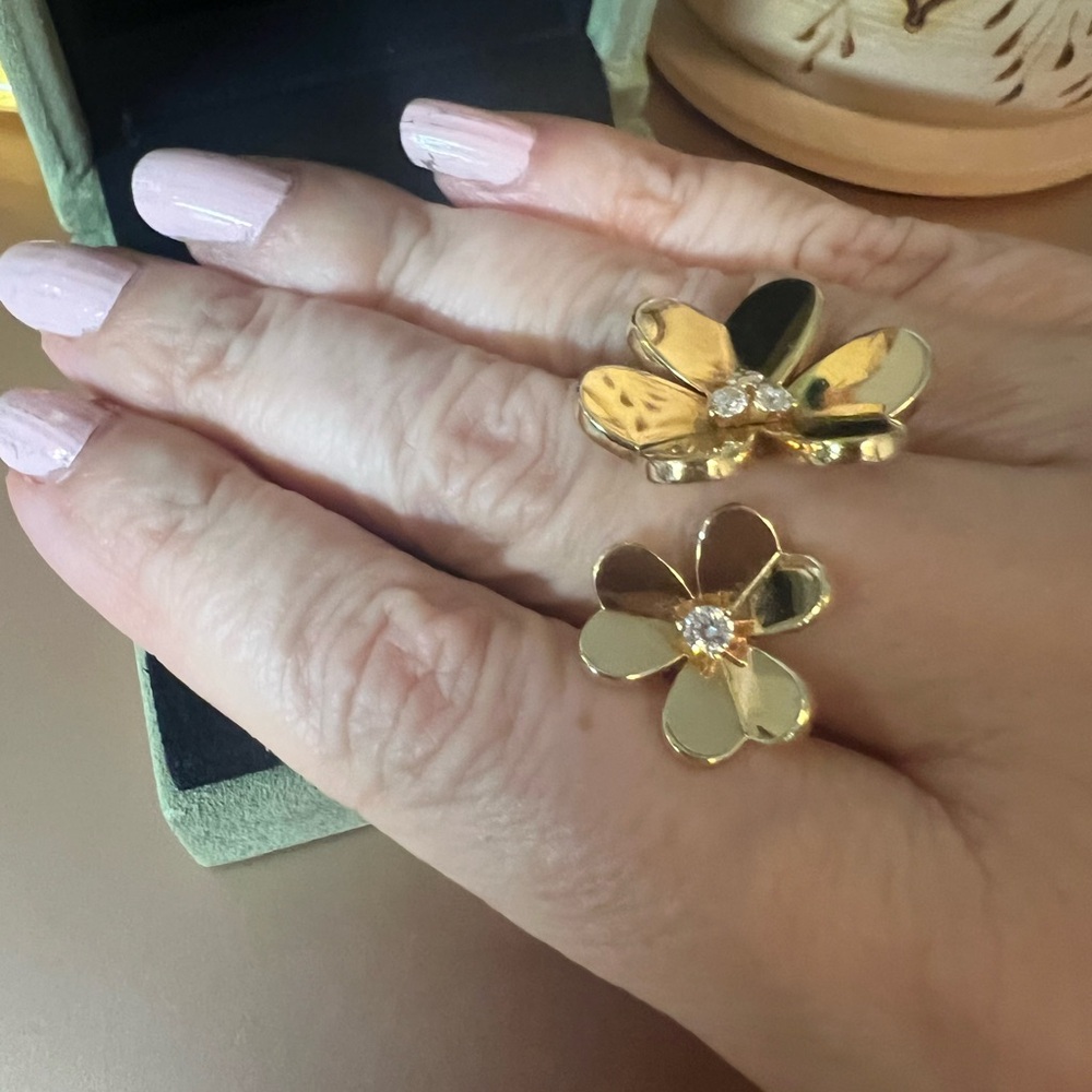 Van Cleef & Arpels Frivole Ring 18K Yellow Gold w/Diamonds size 5.75 Hold Hold - Picture 13 of 15